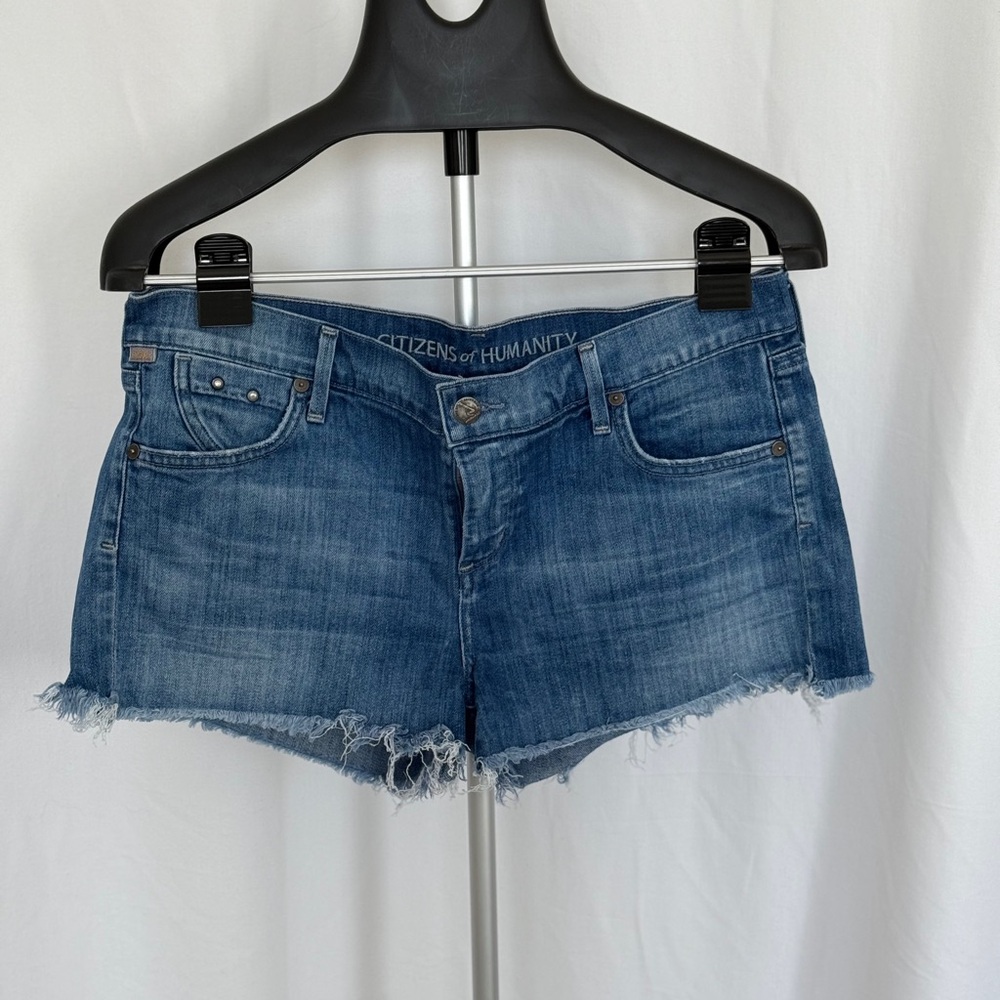 Citizens Of Humanity Blue Jean Shorts Distressed Cut-Off Style